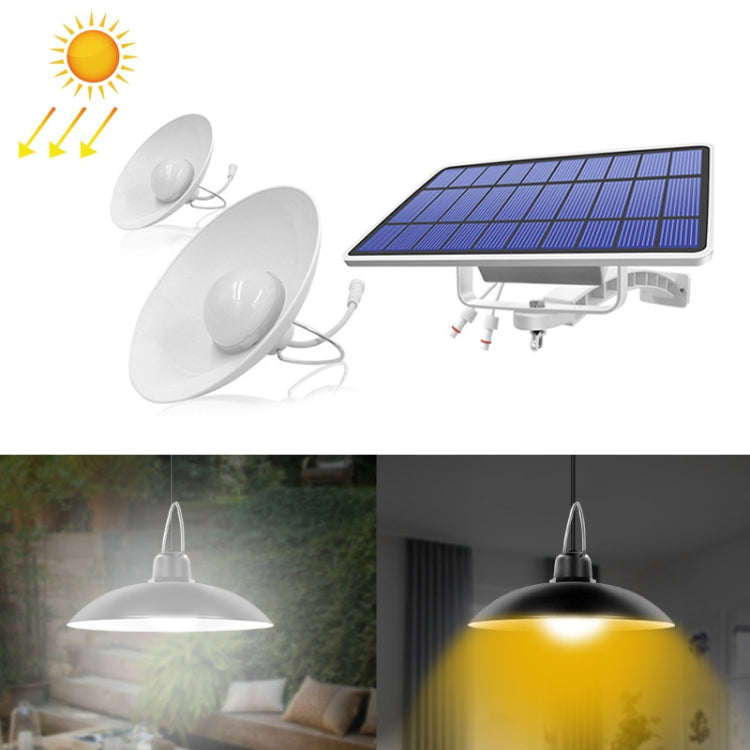 2 en 1 Éclairage Solaire Paysage Cour Couloir 32-LED Lustre Rétro, Lumière Blanche, Lumière Chaude