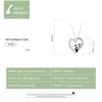 Bijoux Collier Femme Panda en Argent Sterling S925, Cœur, Panda