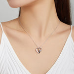 Bijoux Collier Femme Panda en Argent Sterling S925, Cœur, Panda