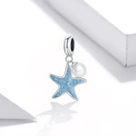 S925 Argent Sterling Étoile de Mer Pendentif Bricolage Bracelet Collier Accessoires, Étoile de mer