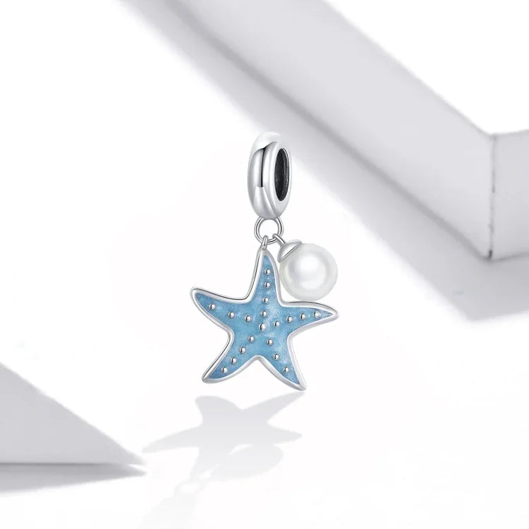 S925 Argent Sterling Étoile de Mer Pendentif Bricolage Bracelet Collier Accessoires, Étoile de mer