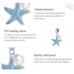 S925 Argent Sterling Étoile de Mer Pendentif Bricolage Bracelet Collier Accessoires, Étoile de mer