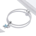 S925 Argent Sterling Étoile de Mer Pendentif Bricolage Bracelet Collier Accessoires, Étoile de mer