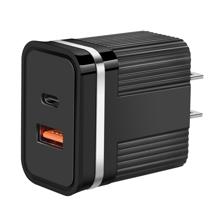 Chargeur de voyage à charge rapide RSY USB + USB-C / Type-C double port, prise US, prise EU