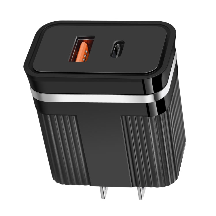 Chargeur de voyage à charge rapide RSY USB + USB-C / Type-C double port, prise US, prise EU