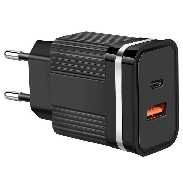 Chargeur de voyage à charge rapide RSY USB + USB-C / Type-C double port, prise US, prise EU