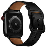 Bracelet en cuir à double trou pour Apple Watch Series 6 et SE et 5 et 4 44 mm / 3 et 2 et 1 42 mm, 5 et 4 40 mm / 3 et 2 et 1 38 mm