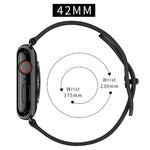 Bracelet en cuir à double trou pour Apple Watch Series 6 et SE et 5 et 4 44 mm / 3 et 2 et 1 42 mm, 5 et 4 40 mm / 3 et 2 et 1 38 mm