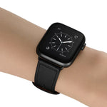 Bracelet en cuir à double trou pour Apple Watch Series 6 et SE et 5 et 4 44 mm / 3 et 2 et 1 42 mm, 5 et 4 40 mm / 3 et 2 et 1 38 mm