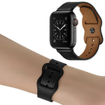 Bracelet en cuir à double trou pour Apple Watch Series 6 et SE et 5 et 4 44 mm / 3 et 2 et 1 42 mm, 5 et 4 40 mm / 3 et 2 et 1 38 mm