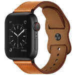 Bracelet en cuir à double trou pour Apple Watch Series 6 et SE et 5 et 4 44 mm / 3 et 2 et 1 42 mm, 5 et 4 40 mm / 3 et 2 et 1 38 mm