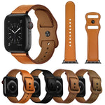 Bracelet en cuir à double trou pour Apple Watch Series 6 et SE et 5 et 4 44 mm / 3 et 2 et 1 42 mm, 5 et 4 40 mm / 3 et 2 et 1 38 mm