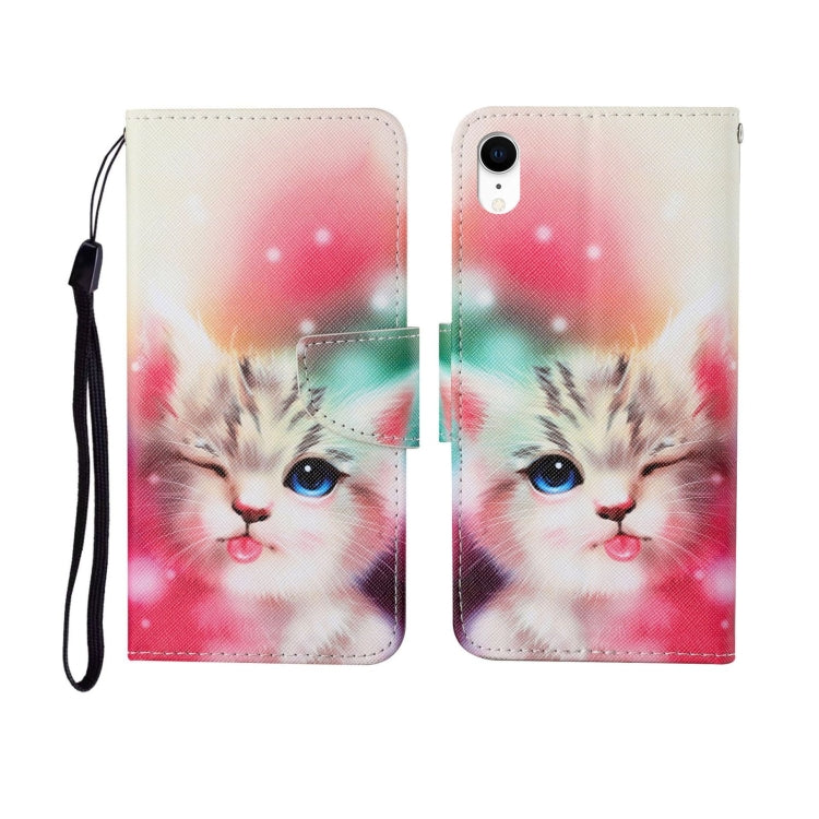 Painted Pattern Horizontal Flip Leathe Case, For iPhone XS Max
