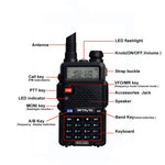 Talkie-walkie portable RETEVIS RT-5R 400-520 MHz + 136-174 MHz 128 canaux USB à deux segments, USB, prise EU, prise UK