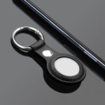 Étui en cuir de vachette anti-rayures avec anneau porte-clés interchangeable pour AirTag 2ème génération / AirTag 1ère génération