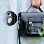 Étui en cuir de vachette anti-rayures avec anneau porte-clés interchangeable pour AirTag 2ème génération / AirTag 1ère génération
