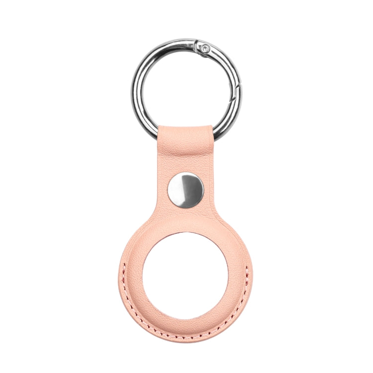 Étui en cuir de vachette anti-rayures avec anneau porte-clés interchangeable pour AirTag 2ème génération / AirTag 1ère génération