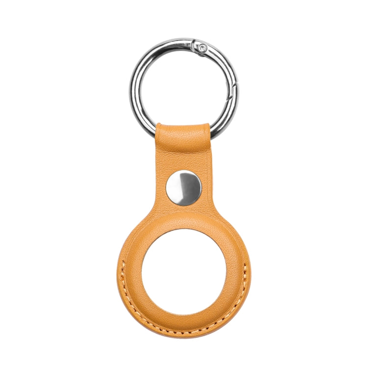 Étui en cuir de vachette anti-rayures avec anneau porte-clés interchangeable pour AirTag 2ème génération / AirTag 1ère génération