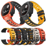 For Garmin Instinct / Instinct Esports Two-color Silicone Replacement Strap Watchband