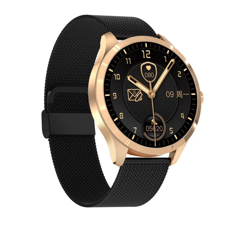 Montre connectée Q9L avec écran couleur IPS de 1,28 pouce, étanche IP67, prenant en charge le suivi de la pression artérielle, de la fréquence cardiaque et du sommeil.
