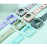 Ensemble bracelet de rechange en silicone + coque de protection pour Apple Watch Series 9 / 8 / 7 41mm, pour Apple Watch Series 9 / 8 / 7 45mm