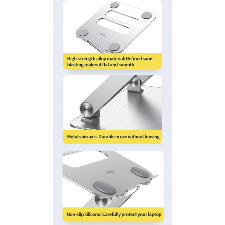 Support de refroidissement pour ordinateur portable en alliage d'aluminium relevable ROCK RPH0972