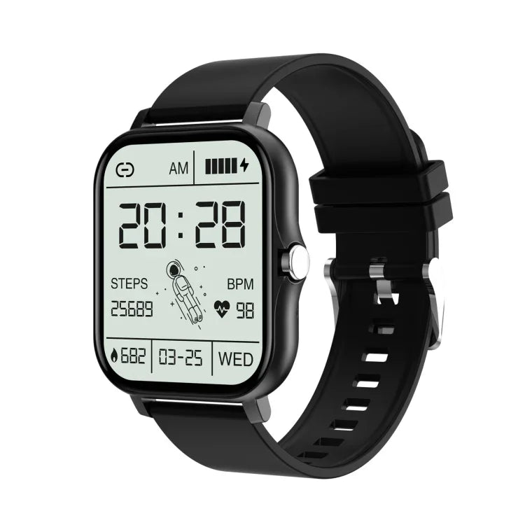 Montre intelligente GT20 à écran TFT 1,69 pouce, étanche IP67, prise en charge du contrôle de la musique / appel Bluetooth / surveillance de la fréquence cardiaque / surveillance de la pression artérielle, bracelet en silicone, bracelet en acier