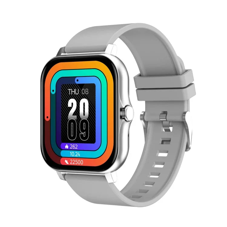 Montre intelligente GT20 à écran TFT 1,69 pouce, étanche IP67, prise en charge du contrôle de la musique / appel Bluetooth / surveillance de la fréquence cardiaque / surveillance de la pression artérielle, bracelet en silicone, bracelet en acier
