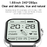 Montre intelligente GT20 à écran TFT 1,69 pouce, étanche IP67, prise en charge du contrôle de la musique / appel Bluetooth / surveillance de la fréquence cardiaque / surveillance de la pression artérielle, bracelet en silicone, bracelet en acier