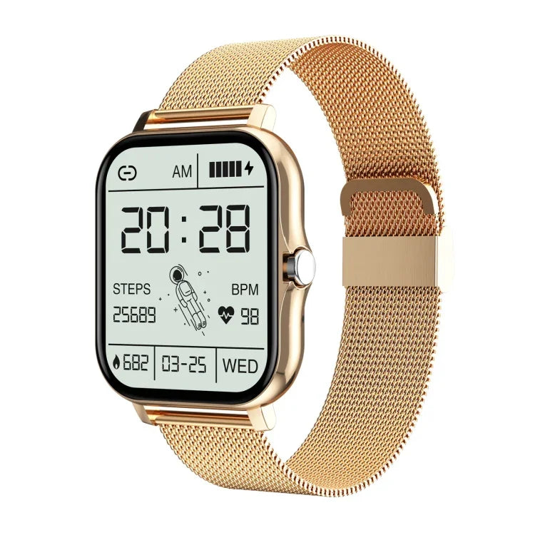 Montre intelligente GT20 à écran TFT 1,69 pouce, étanche IP67, prise en charge du contrôle de la musique / appel Bluetooth / surveillance de la fréquence cardiaque / surveillance de la pression artérielle, bracelet en silicone, bracelet en acier