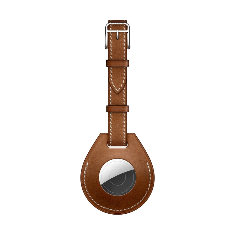 Étui de protection en cuir antichoc anti-rayures avec boucle de suspension pour AirTag 2e génération / AirTag 1re génération, étiquette de bagage