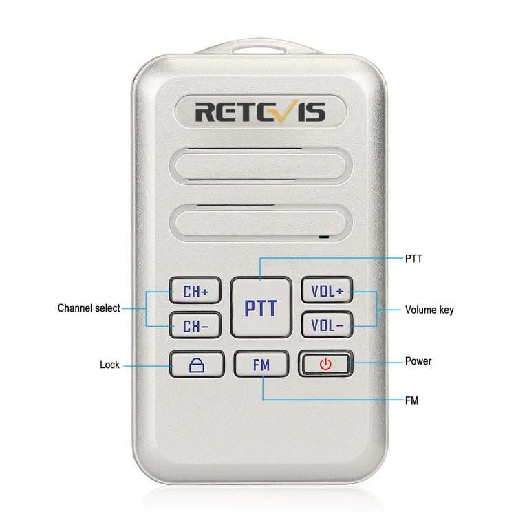 Talkie-walkie radio FM mini RETEVIS RT20 2 W 400-470 MHz 16 canaux, RT20 prise US, RT20 prise EU