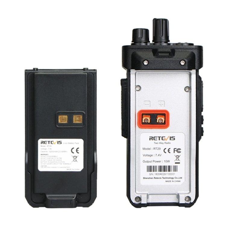 Talkie-walkie portable RETEVIS RT29 10 W UHF 400-480 MHz 16 canaux, RT29 prise EU, RT29 prise US