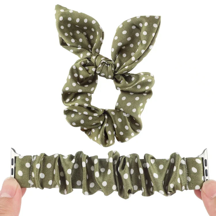 Anneau à cheveux à pois Bracelet de montre en tissu
