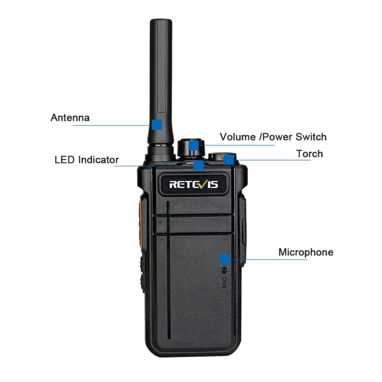 Radio bidirectionnelle portable Bluetooth RETEVIS RB637 EU fréquence PMR446 16CHS sans licence, RB637