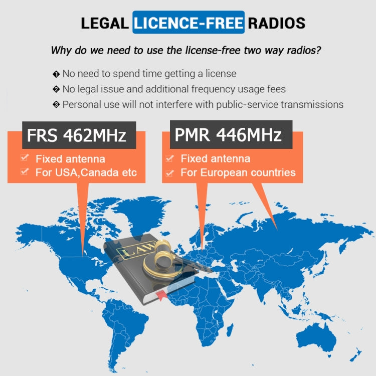 Radio bidirectionnelle portable Bluetooth RETEVIS RB637 EU fréquence PMR446 16CHS sans licence, RB637