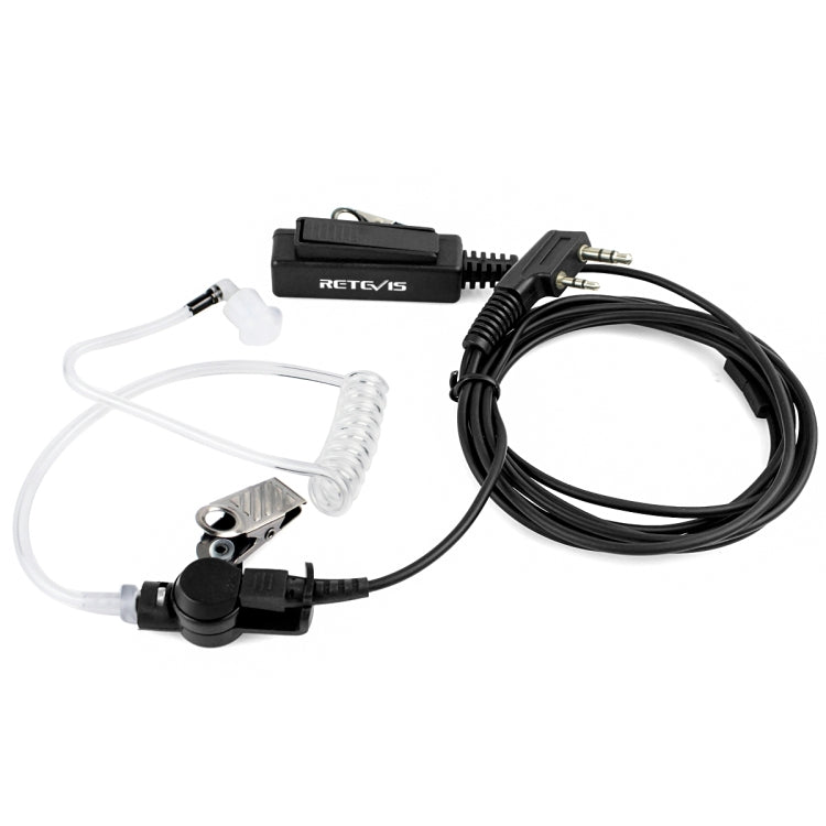 RETEVIS TK Clip long 2 broches Guide d'air Tube acoustique discret Écouteur Haut-parleur Microphone pour H-777 / RT-5R / RT-5RV / RT-B6, TK Clip long