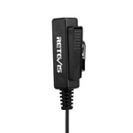 RETEVIS TK Clip long 2 broches Guide d'air Tube acoustique discret Écouteur Haut-parleur Microphone pour H-777 / RT-5R / RT-5RV / RT-B6, TK Clip long