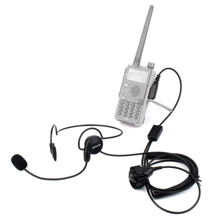 RETEVIS K-C2F Micro-casque microphone PTT 2 broches à suspension arrière pour doigt pour H-777/RT-5R/ 888s/UV5R, K-C2F