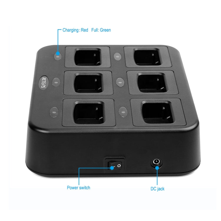 Chargeur de talkie-walkie six voies RETEVIS RTC777 pour Retevis H777, prise RTC777 AU, prise RTC777 US, prise RTC777 EU, prise RTC777 UK