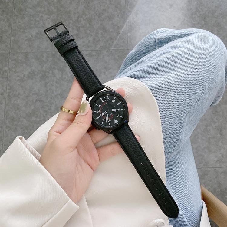 Bracelet de rechange en cuir texture litchi à coudre, pour Samsung Galaxy Watch Active2 44mm, pour Samsung Galaxy Watch Active