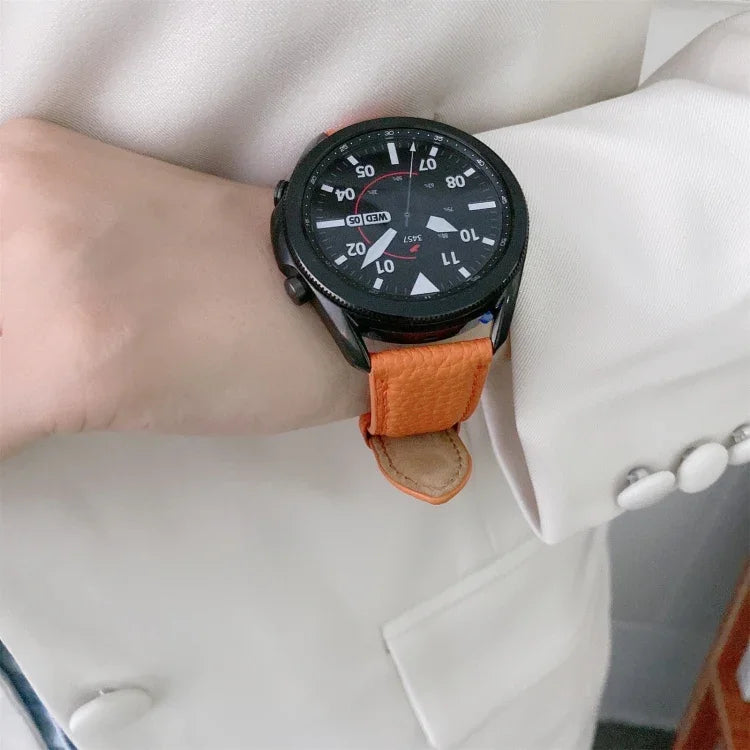 Sewing Litchi Texture Leather Replacement Strap Watchband, For Samsung Galaxy Watch Active2 44mm, For Samsung Galaxy Watch Active