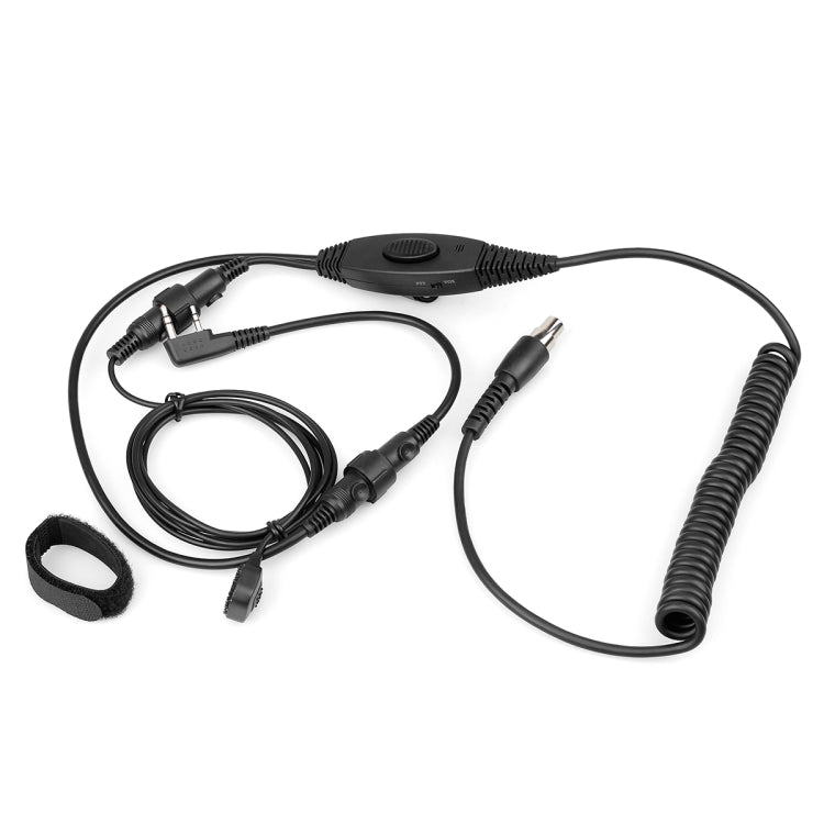 Casque aviation microphone RETEVIS EH050K 2 broches réduction de bruit volume réglable avec bouton PTT au doigt, EH050K