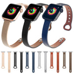 Bracelet de montre de remplacement en cuir à double clou, Pour Apple Watch Series 7 41mm / & 6 & SE & 5 & 4 40mm, Pour Apple Watch Series 7 45mm / & 6 & SE & 5 & 4 44mm