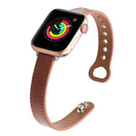 Bracelet de montre de remplacement en cuir à double clou, Pour Apple Watch Series 7 41mm / & 6 & SE & 5 & 4 40mm, Pour Apple Watch Series 7 45mm / & 6 & SE & 5 & 4 44mm