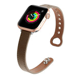 Bracelet de montre de remplacement en cuir à double clou, Pour Apple Watch Series 7 41mm / & 6 & SE & 5 & 4 40mm, Pour Apple Watch Series 7 45mm / & 6 & SE & 5 & 4 44mm