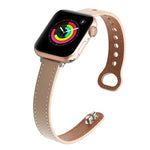 Bracelet de montre de remplacement en cuir à double clou, Pour Apple Watch Series 7 41mm / & 6 & SE & 5 & 4 40mm, Pour Apple Watch Series 7 45mm / & 6 & SE & 5 & 4 44mm