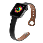 Bracelet de montre de remplacement en cuir à double clou, Pour Apple Watch Series 7 41mm / & 6 & SE & 5 & 4 40mm, Pour Apple Watch Series 7 45mm / & 6 & SE & 5 & 4 44mm