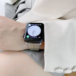 Bracelet de montre de remplacement en acier à sept perles de couleur assortie, pour Apple Watch Series 7 41 mm / & 6 & SE & 5 & 4 40 mm, pour Apple Watch Series 7 45 mm / & 6 & SE & 5 & 4 44 mm