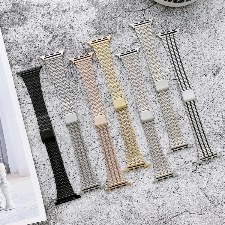 Bracelet de montre de remplacement en acier à sept perles de couleur assortie, pour Apple Watch Series 7 41 mm / & 6 & SE & 5 & 4 40 mm, pour Apple Watch Series 7 45 mm / & 6 & SE & 5 & 4 44 mm